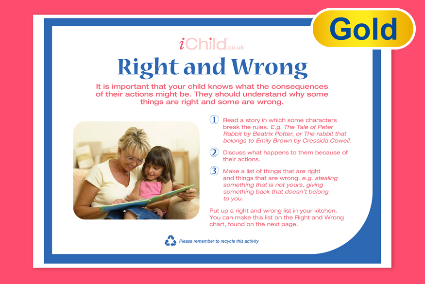 Right & Wrong - Activity of Month 3-5 years image